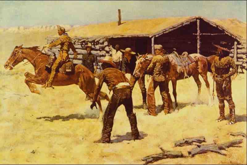 522037 The Coming And Going Of The Pony Frederic Remington A4 Photo Print