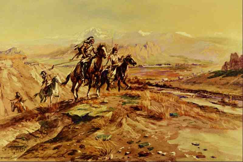 522061 Intruders Charles M Russell A4 Photo Print