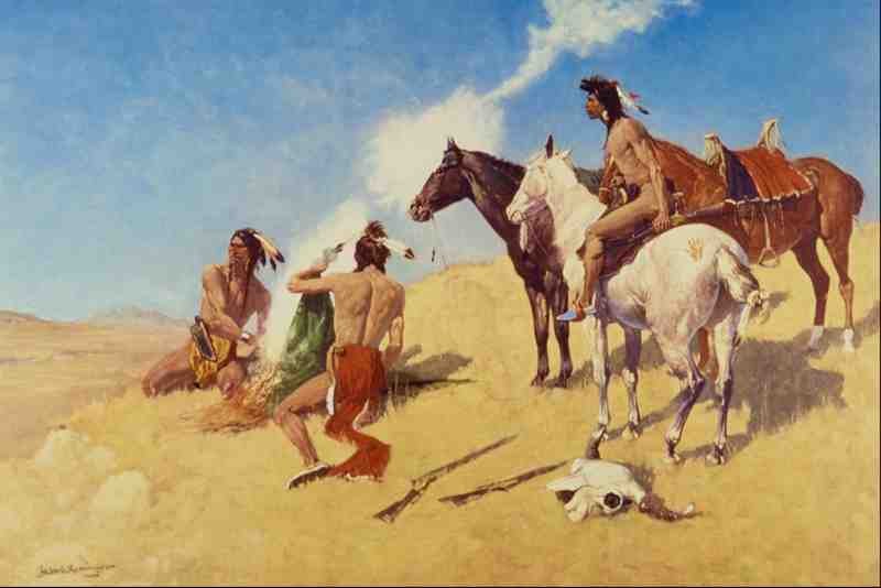 522070 The Smoke Signal Frederic Remington A4 Photo Print