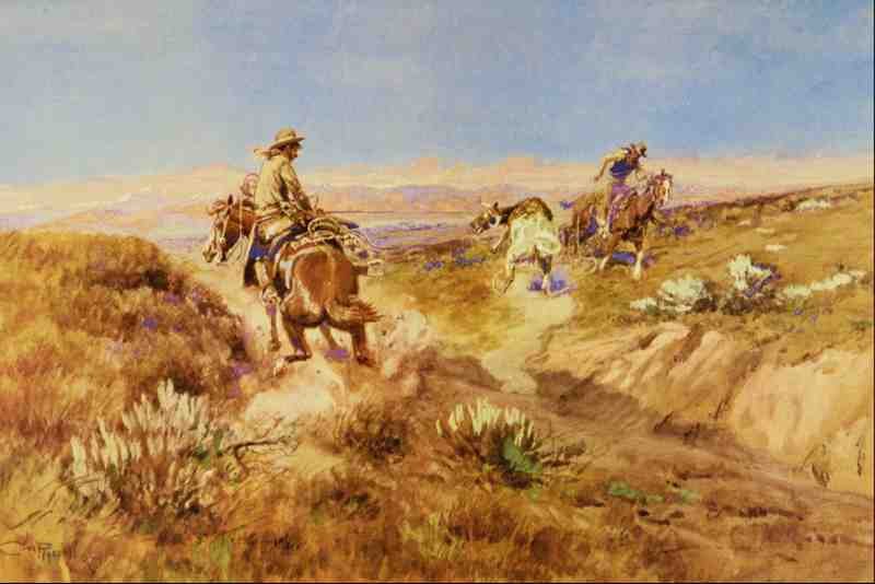 522076 When Cows Were Wild Charles M Russell A4 Photo Print