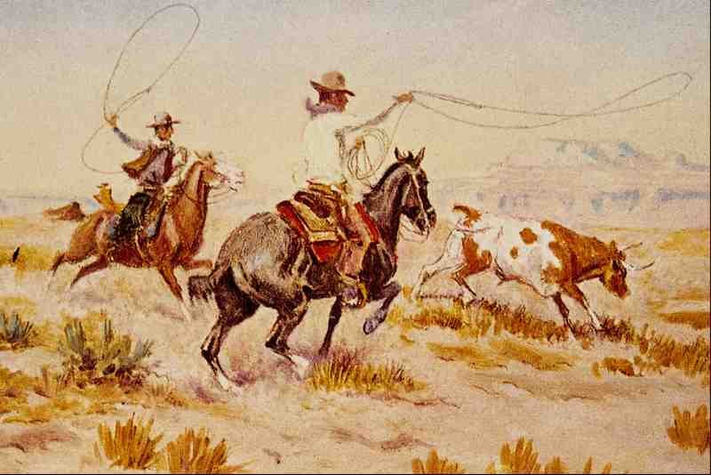 522090 Roping A Maverick Olaf C Seltzer A4 Photo Print