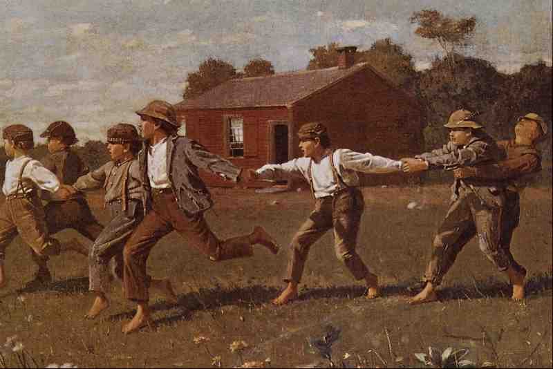 522095 Snap The Whip Winslow Homer A4 Photo Print