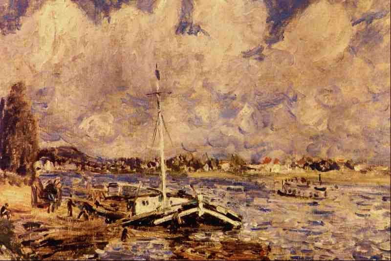 523006 Boats On The Seine Alfred Sisley A4 Photo Print