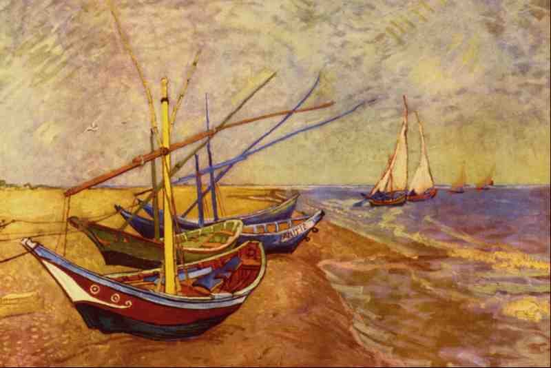 523024 Boats Of Saintes Maries Vincent Van Gogh A4 Photo Print