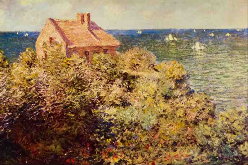 523028 Fishermans Cottage On The Cliffs At Claude Monet A4 Photo Print