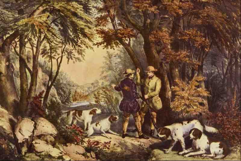 524028 Morning In The Woods Currier And Ives A4 Photo Print