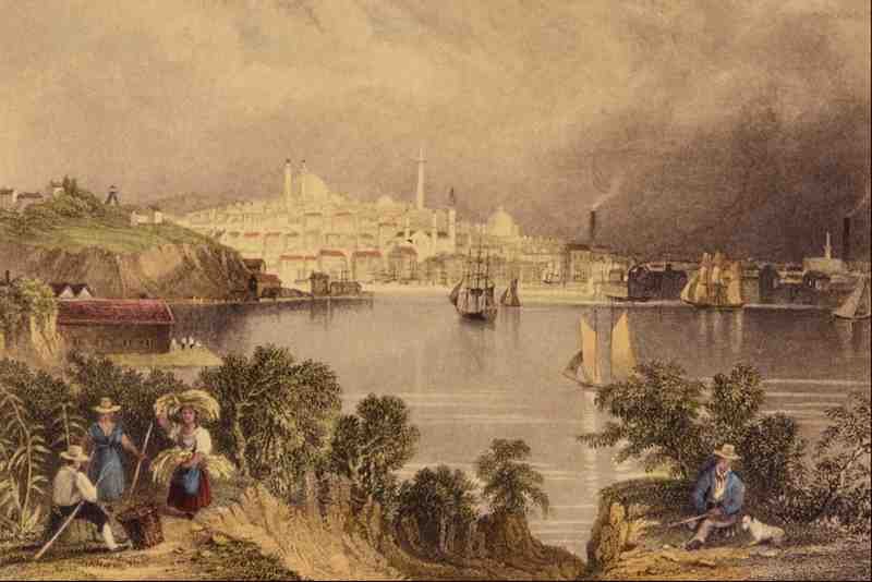 524051 View Of Baltimore William H Bartlett A4 Photo Print