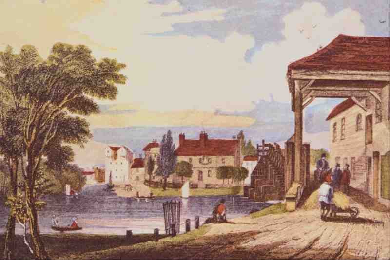 524054 Hampton Court Bridge William Tombleson A4 Photo Print