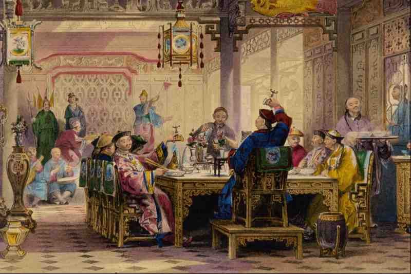 524070 Dinner Party At A Mandarins House Thomas Allom A4 Photo Print