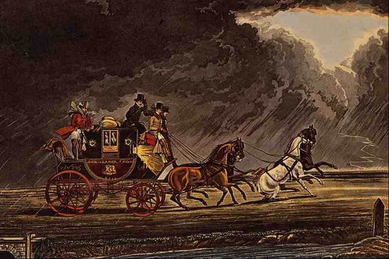 524085 The Mail Coach In A Thunderstorm On James Pollard A4 Photo Print