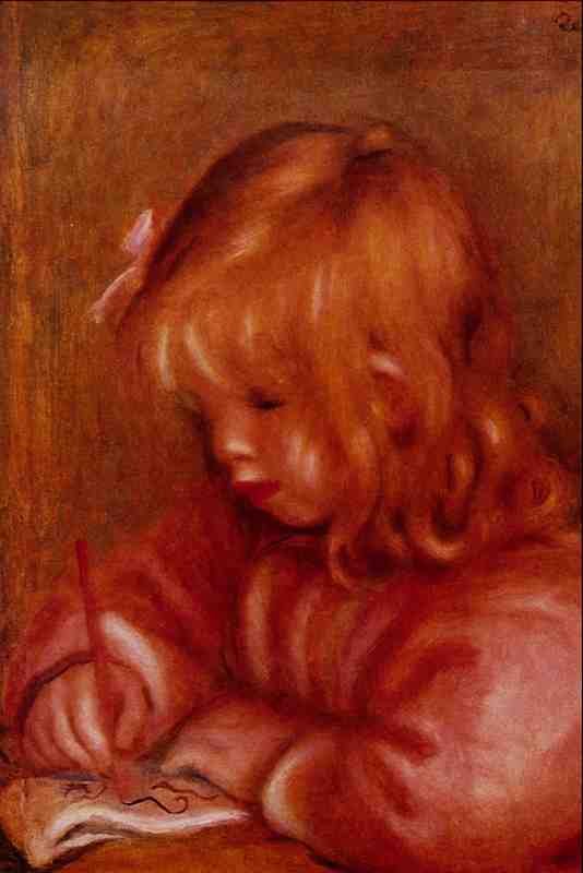 564053 Coco Writing Auguste Renoir A4 Photo Print