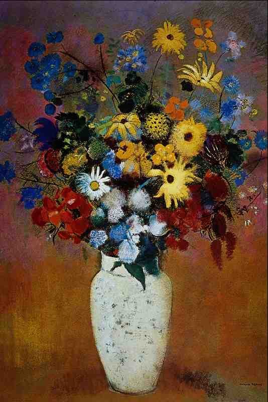 564077 Vase Of Flowers Odilon Redon A4 Photo Print