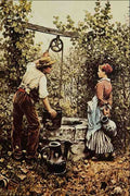 564078 At The Well (Detail) Daniel Ridgeway Knight A4 Photo Print
