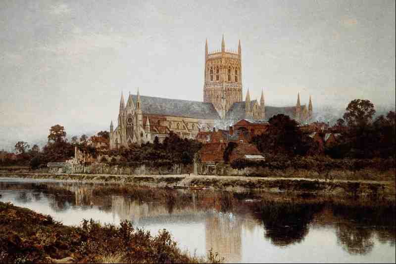 564097 Worcester Cathedral Benjamin Williams Leader A4 Photo Print