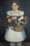 565069 Girl With Basket Of Flowers Unknown A4 Photo Print