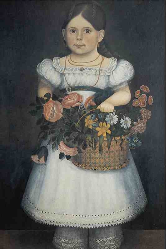 565069 Girl With Basket Of Flowers Unknown A4 Photo Print