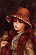 565084 Young Girl In A Straw Hat Auguste Renoir A4 Photo Print