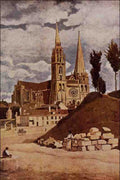 566035 Chartres Cathedral Jean Baptiste Camille Corot A4 Photo Print