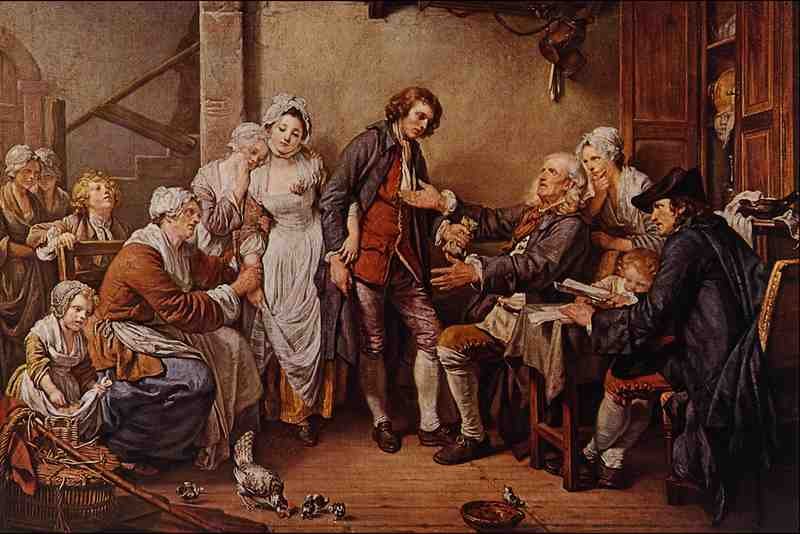 566037 Laccordo Del Villaggio Jean Baptiste Greuze A4 Photo Print