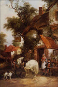 566062 Figures Outside An Inn William Shayer A4 Photo Print