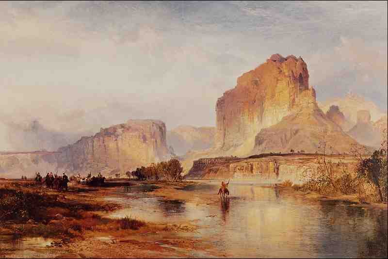 566064 Cliffs Of Green River Thomas Moran A4 Photo Print