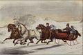 566071 The Sleigh Race Currier & Ives A4 Photo Print