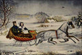 566072 The Road Winter Currier & Ives A4 Photo Print