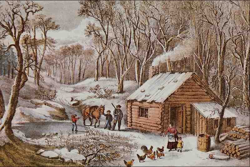 566078 A Home In The Wilderness Currier & Ives A4 Photo Print