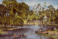 566079 Summer Lake Currier & Ives A4 Photo Print