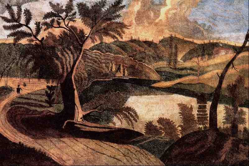 566085 Stylized Landscape Unknown Artist A4 Photo Print
