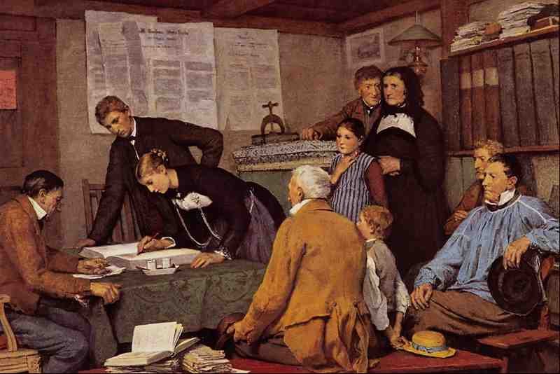 566089 The Marriage Contract Albert Anker A4 Photo Print