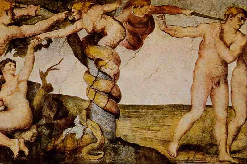 566094 The Fall Of Man Michelangelo Buonarroti A4 Photo Print