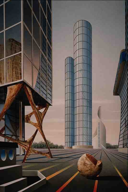 620021 Modern Urban Scene A4 Photo Print