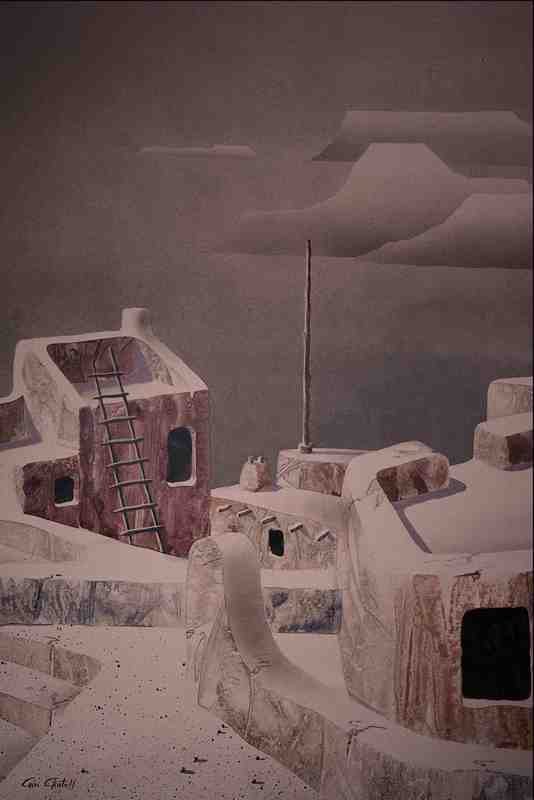 620027 Adobe Village A4 Photo Print