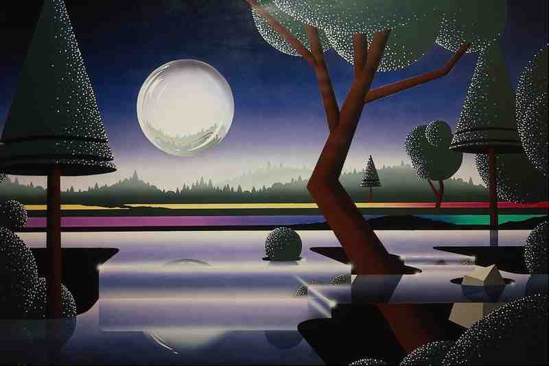 620035 Stylized Forest Lake A4 Photo Print