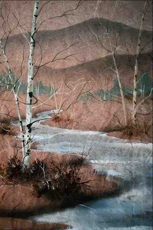 620037 Field With Stream A4 Photo Print
