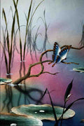 620054 Butterfly Over Lily Pads A4 Photo Print