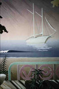 620058 Verandah And Yacht A4 Photo Print