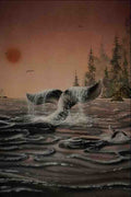 620075 Whales At Sunset A4 Photo Print