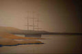 620093 Sailing Ship In Mist A4 Photo Print