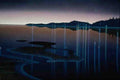 620097 Harbor At Night A4 Photo Print