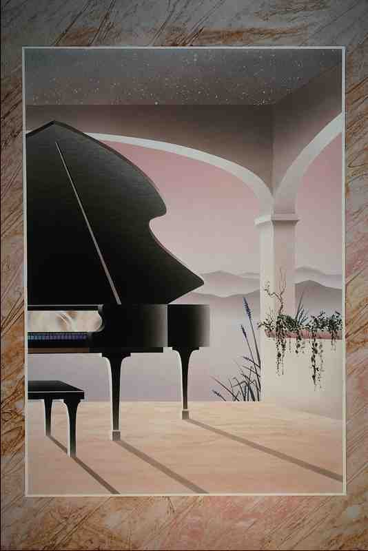 620099 Piano On Patio A4 Photo Print