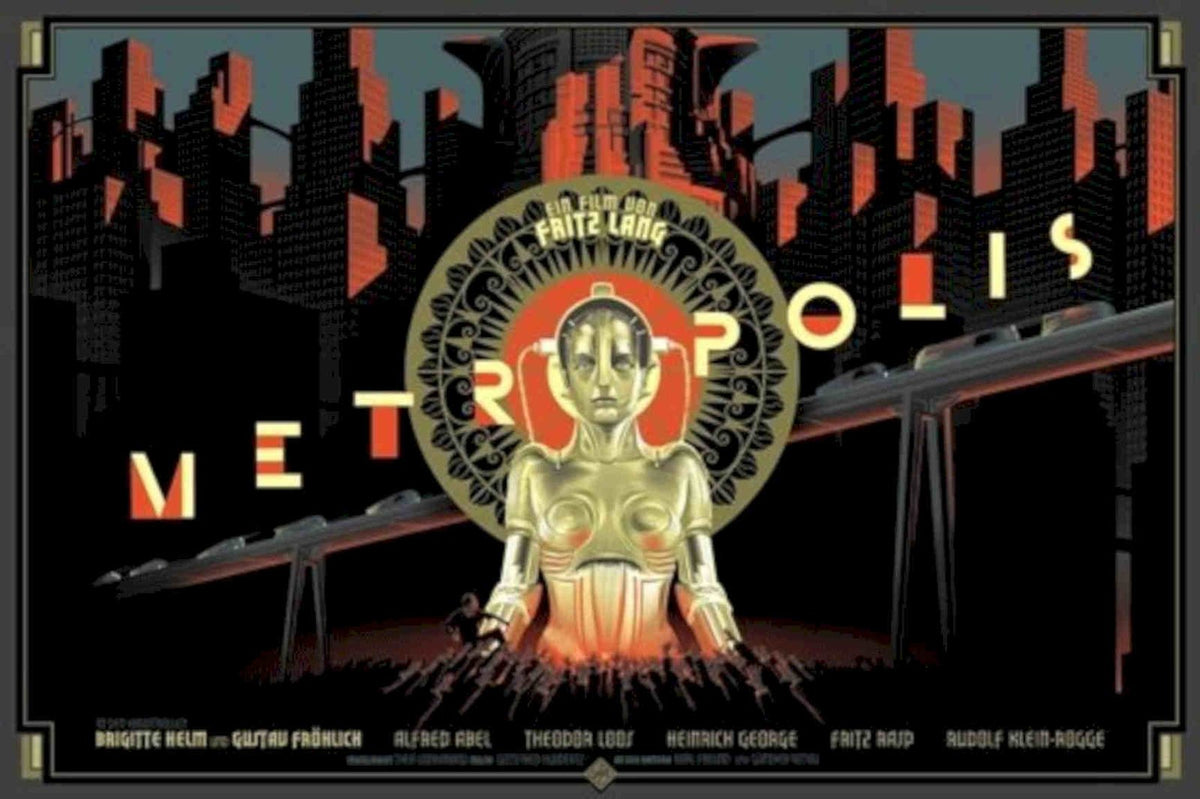 Metropolis Cityscape Robots Vintage Retro Advert Poster A4 Photo Print