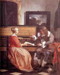 Metsu Gabriel Man And Woman Sitting At The Virginal A4 Photo Print