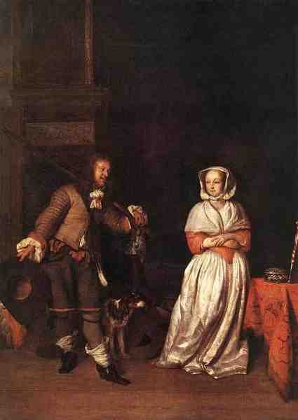Metsu Gabriel The Hunter And A Woman A4 Photo Print