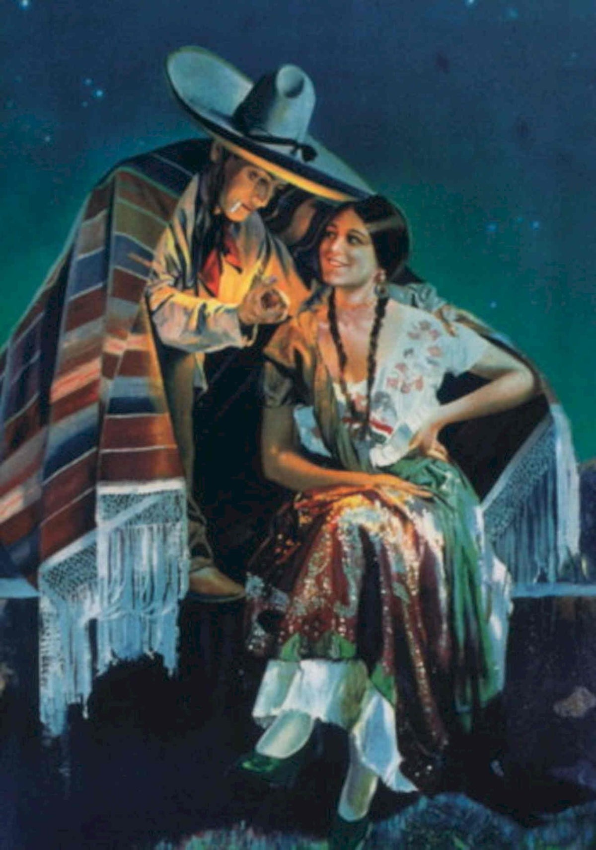 Mexican Charro Couple 1930s Vintage Retro Advert Poster