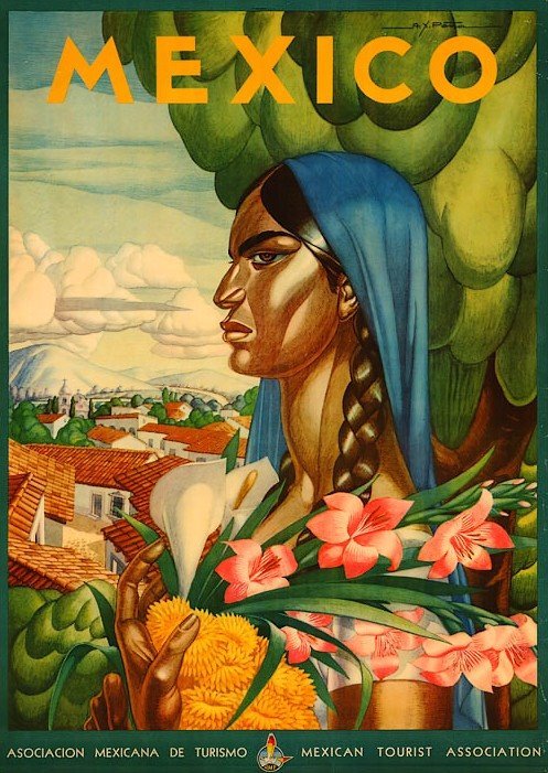 Mexico Air Train Travel Poster M6 Advert A4 Photo Print