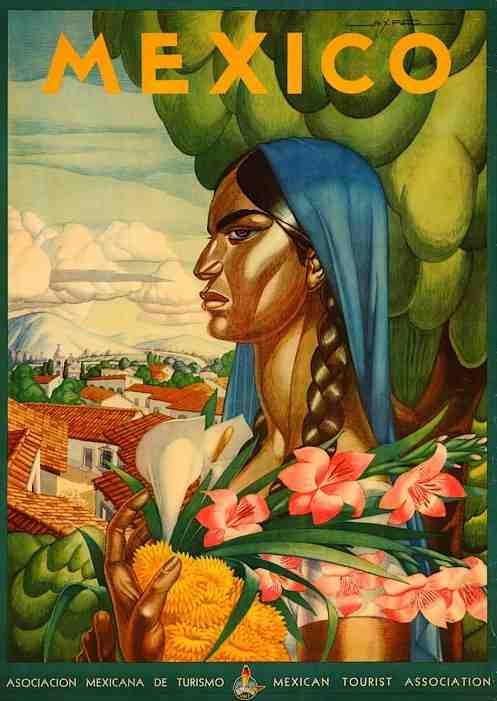 Mexico Air Train Travel Poster M6 Vintage Advert A4 Photo Print