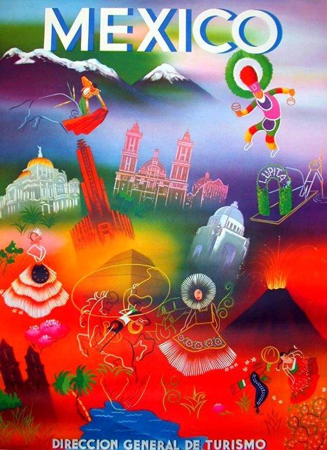 Mexico Air Train Travel Poster M9 Advert A4 Photo Print