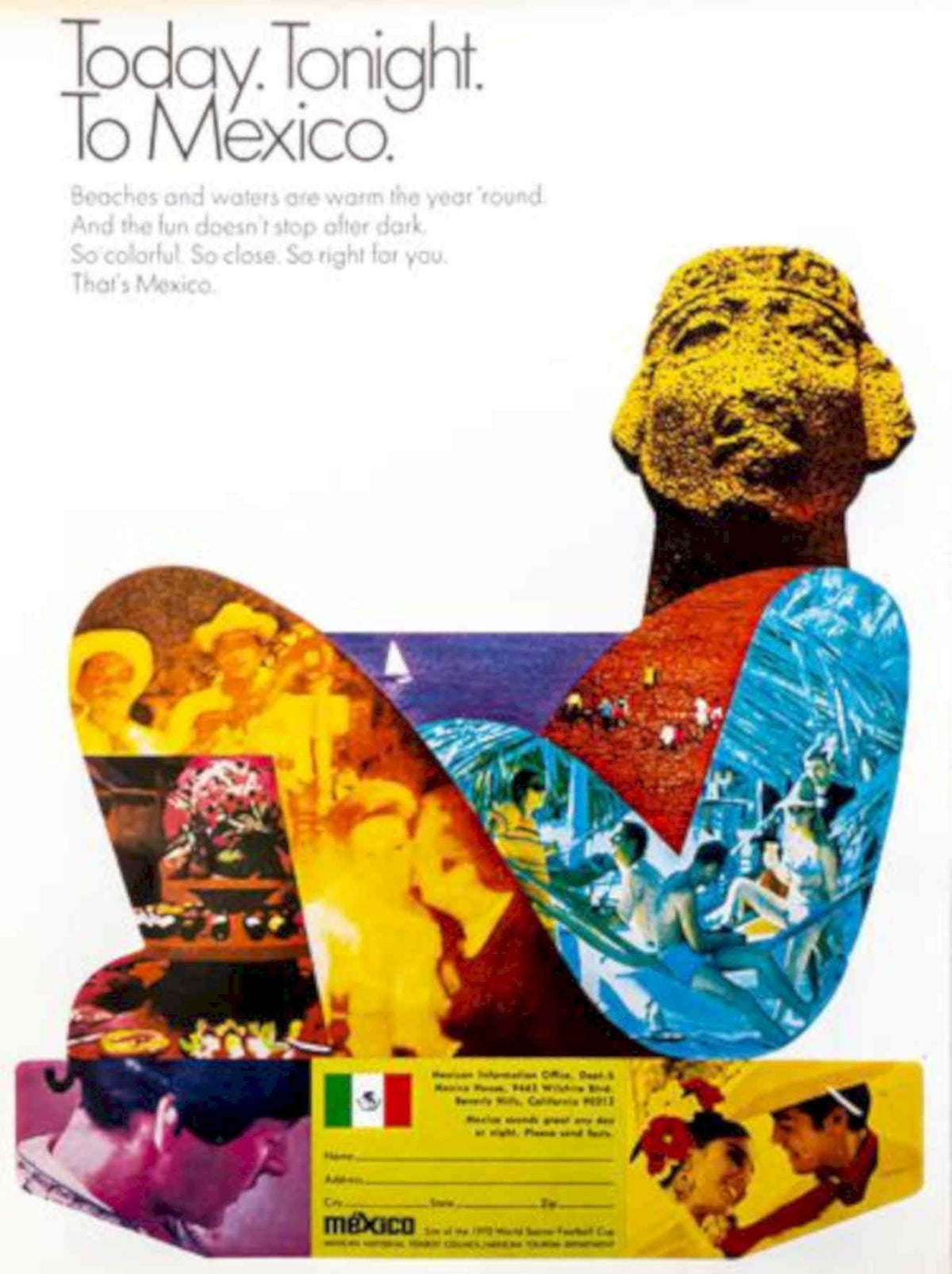 Mexico Beaches Mayan Vintage Retro Advert Poster A4 Photo Print